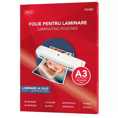 Folii laminare A3, 80 microni, 100 coli/top Daco-img