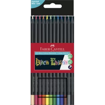 Creioane colorate 12 culori black edition Faber-Castell-1