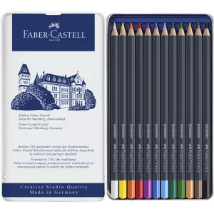 Creioane colorate 12 culori goldfaber cutie metal Faber-Castell-2-IMG-nav