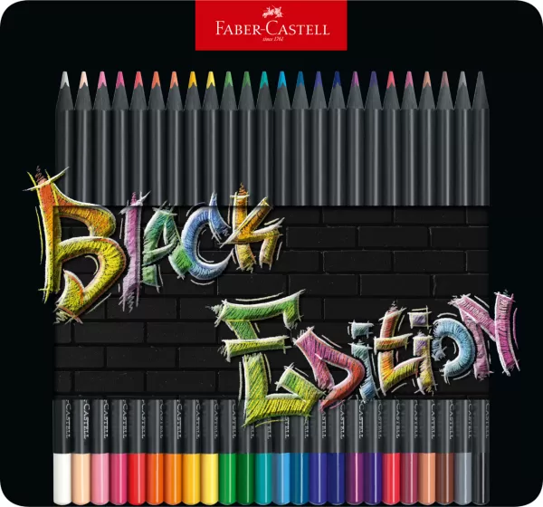 Creioane colorate 24 culori black edition cutie metal Faber-Castell-2-IMG-slider