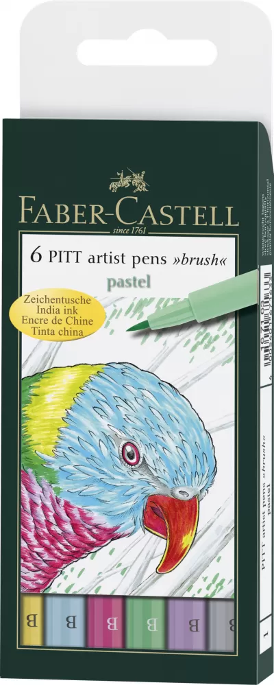 Pitt artist pen set 6 buc pastel Faber-Castell-img