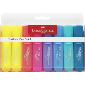 Textmarker set 8 (6 pastel + 2 galben) 1546 Faber-Castell-1