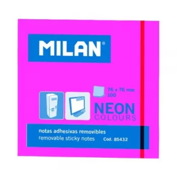 Bloc notes adeziv 76 x 76 Roz neon MILAN-1