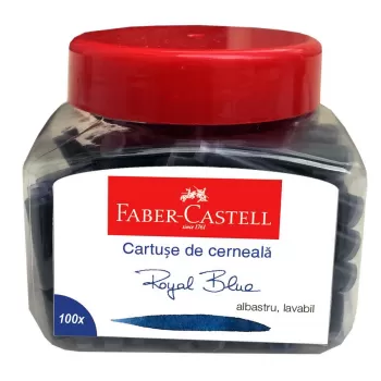 Cartuse cerneala mici albastre 100buc/borcan Faber-Castell-1