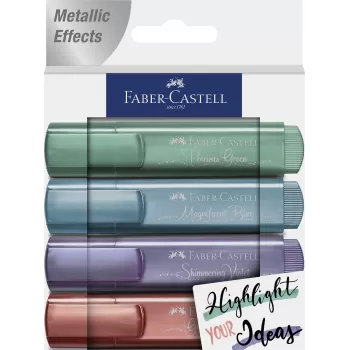 Textmarker set 4 metalizat Faber-Castell-1