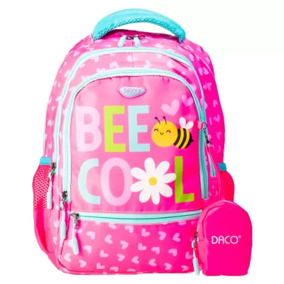 Ghiozdan scolar fete, imprimeu Bee Cool, clasa preg&#259;titoare, 38 cm Daco GH341-img