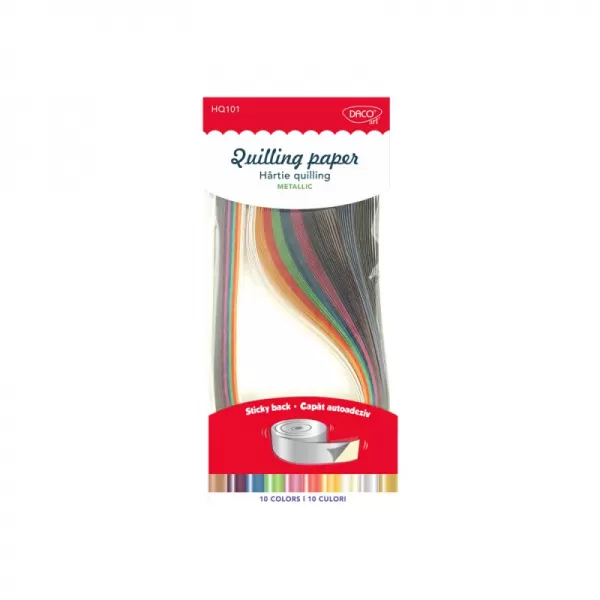 Hartie quilling metalizata 42.5x0.5 cm 100/set DACO HQ101-1-IMG-slider