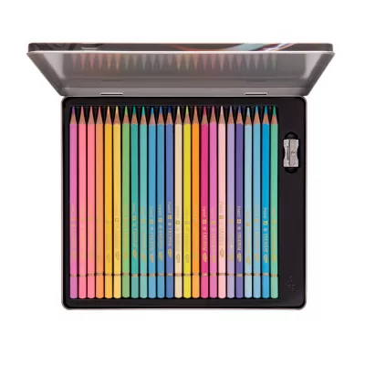 Set 24 creioane colorate pastel &#238;n cutie metalic&#259; Daco CC324P-img