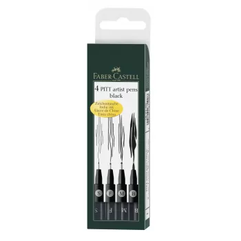 Pitt artist pen set 4 buc negru Faber-Castell-1