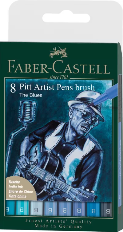 Pitt artist pen set 8 buc albastru 2022 Faber-Castell-img