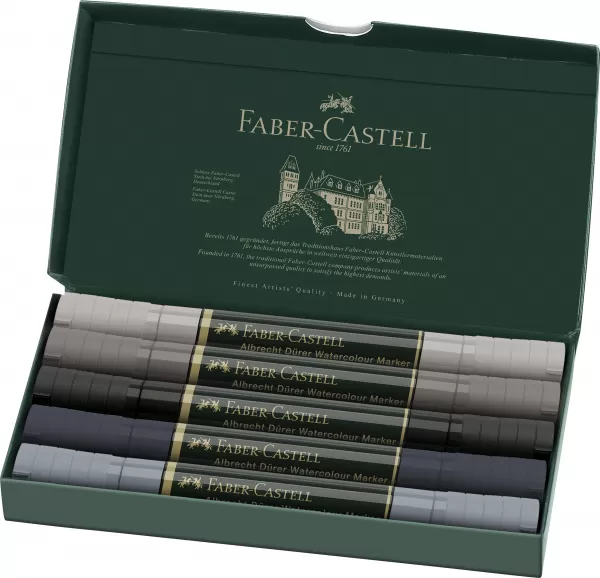 Set 5 markere solubile tonuri de gri a.durer Faber-Castell-2-IMG-slider