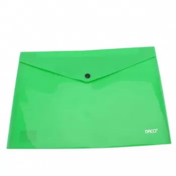 Mapa plastic cu buton A4, verde deschis, Daco MP120VD-1