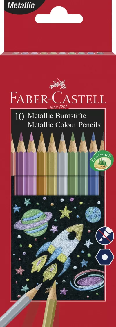 Creioane colorate metalizate 10 culori Faber-Castell-img