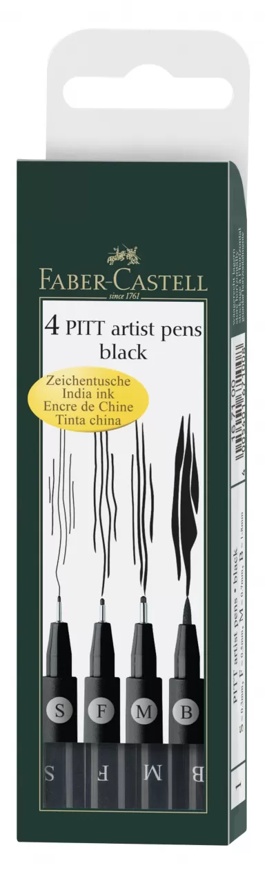 Pitt artist pen set 4 buc negru Faber-Castell-img