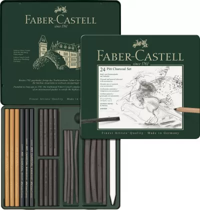 Set pitt monochrome carbune 24 buc Faber-Castell-img