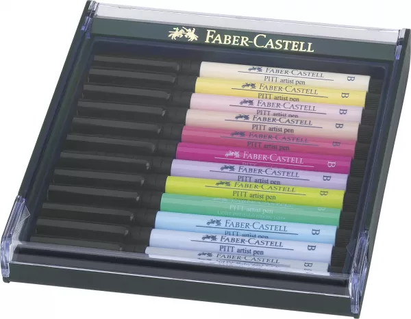 Cutie 12 culori pitt artist pen nuante pastel Faber-Castell-1-IMG-slider