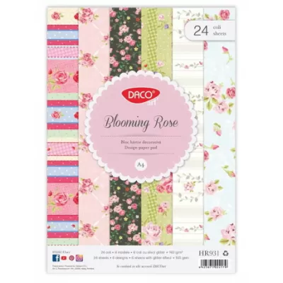 H&#226;rtie decorativ&#259; A4 Blooming Rose 24 coli DACO HR931-img