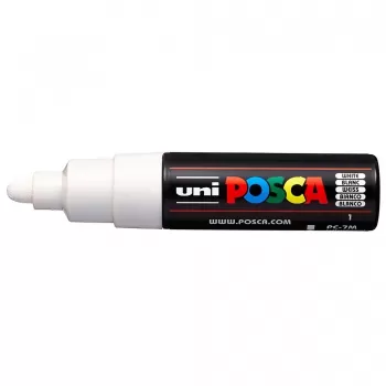 Posca marker alb UNI, varf  conic gros, 4.5-5.5 mm, PC-7M-1