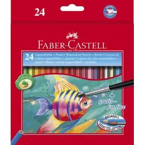 Creioane colorate acuarela 24 buc + pensula Faber-Castell-1-IMG-nav