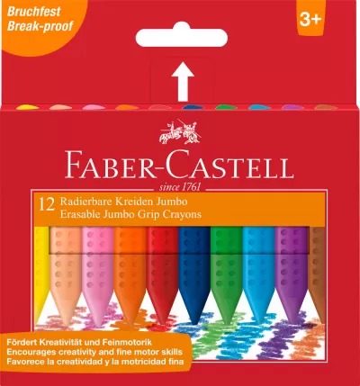 Creioane colorate plastic 12 culori jumbo grip Faber-Castell-img