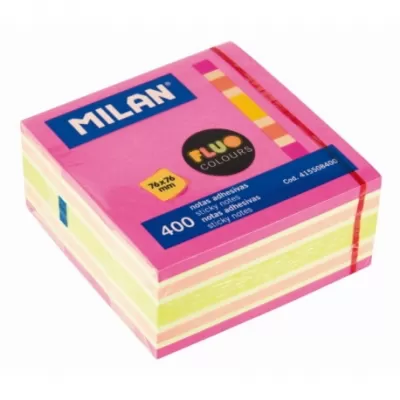 Bloc notes adeziv cub 76X76 FLUO MILAN-img