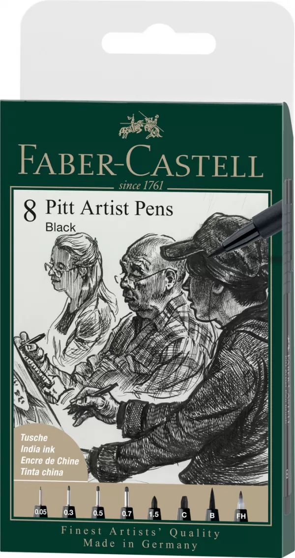 Pitt artist pen set 8 buc negru 2022 Faber-Castell-1-IMG-slider