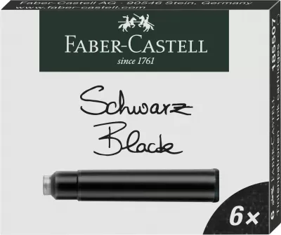 Cartuse cerneala mici negre 6 buc/cutie Faber-Castell-img