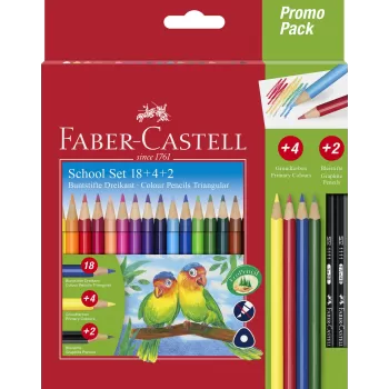 Creioane colorate triunghiulare 18+4+2 promo Faber-Castell-1