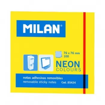 Bloc notes adeziv 76 x 76 Galben neon MILAN-1