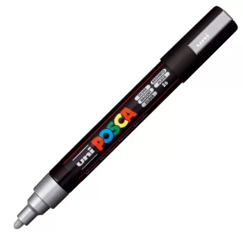 Posca marker UNI Argintiu, varf mediu 1.8-2.5 mm PC-5M-2