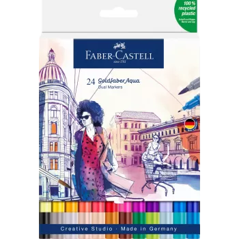 Marker solubil 2 capete set 24 buc candy shop goldfaber Faber-Castell-1