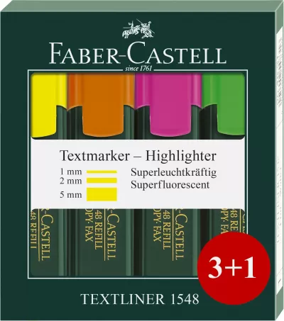 Textmarker set 3+1 1548 Faber-Castell-img