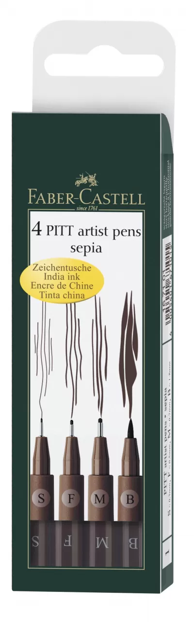 Pitt artist pen set 4 buc sepia Faber-Castell-img