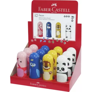 Ascutitoare simpla cu radiera animale Faber-Castell-1