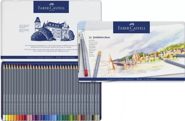 Creioane colorate aquarelle 36 culori goldfaber cut. Metal faber-3-IMG-slider