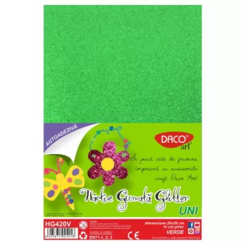 Hârtie gumată AA glitter HG420V 20X30CM 10COLI DACO-1