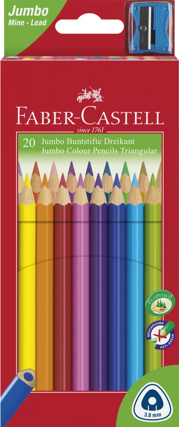 Creioane colorate jumbo 20 culori + ascutitoare Faber-Castell-1-IMG-slider