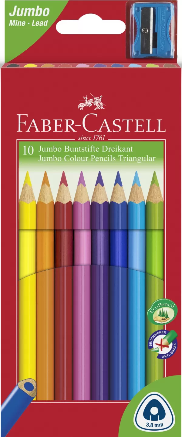 Creioane colorate jumbo 10 culori + ascutitoare Faber-Castell-1-IMG-slider