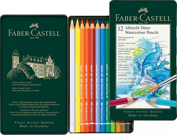 Creioane colorate acuarela 12 culori a. Durer Faber-Castell-2-IMG-slider