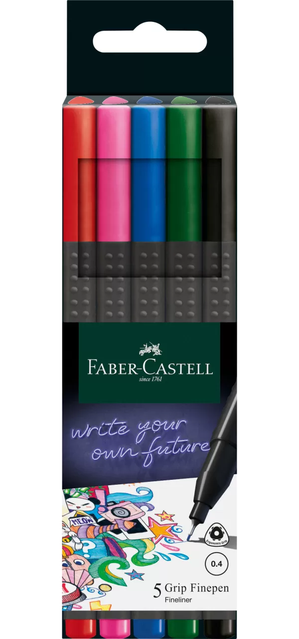 Liner 0.4mm set 5 buc basic grip Faber-Castell-1-IMG-slider