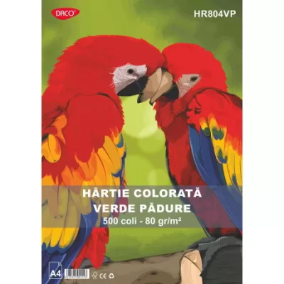 H&#226;rtie colorat&#259; HR804VP 80G/MP A4 500 coli DACO Verde P&#259;dure-img