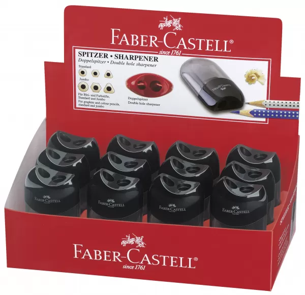 Ascutitoare plastic dubla cu container neagra Faber-Castell-3-IMG-slider