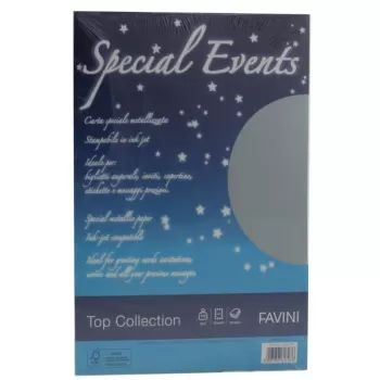 Carton metalizat argintiu 120g/mp A4 20 coli SPECIAL EVENTS FAVINI-1