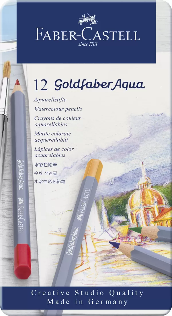 Creioane colorate aquarelle 12 culori goldfaber cut. Metal faber-1-IMG-slider