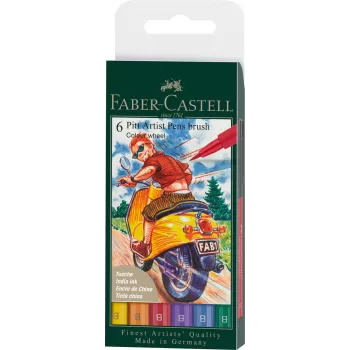 Pitt artist pen set 6 buc culori de baza 2022 Faber-Castell-1