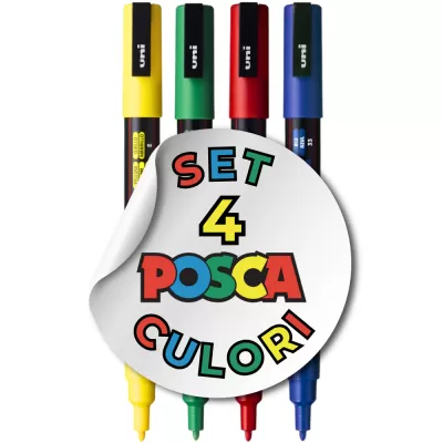 Markere Posca set 4 culori, varf  0.9-1.3 mm, PC-3M-img