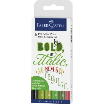 Pitt artist pen set caligrafic 6 buc verde Faber-Castell-1