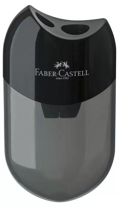 Ascutitoare plastic dubla cu container neagra Faber-Castell-img