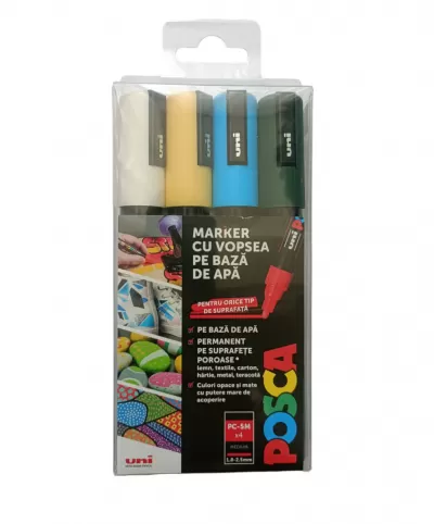 Markere Posca set 4 culori, varf mediu 1.8-2.5 mm, PC-5M-img