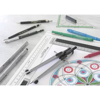 Compas quick-set grip argintiu Faber-Castell-3